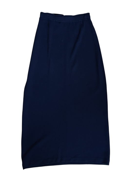 St. John Sport Women’s Sz M Navy Blue Santana Knit Midi Skirt Buckle Belt - Picture 5 of 7